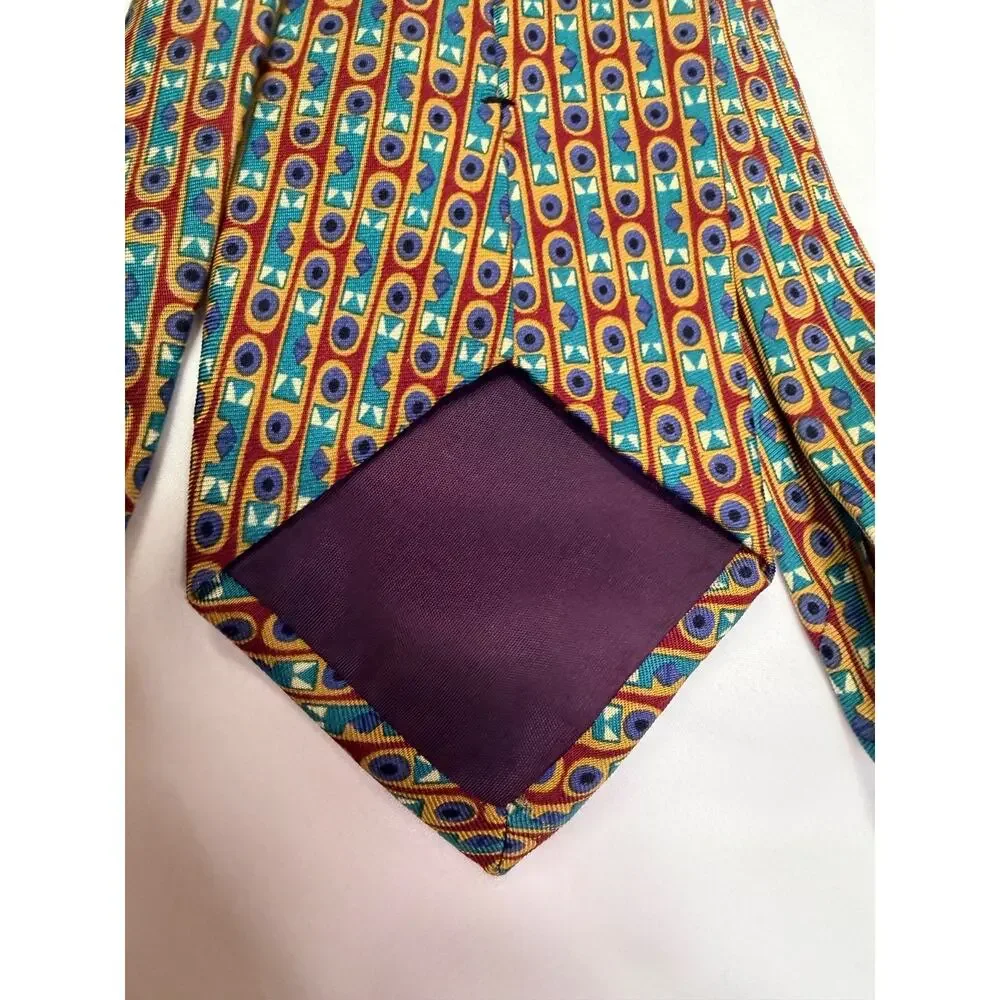 Vintage Structure 100% Silk Tie Geometric Abstract USA 4